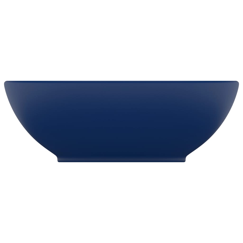 Lavandino Lusso Ovale Blu Scuro Opaco 40x33 cm in Ceramica - homemem39
