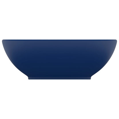 Lavandino Lusso Ovale Blu Scuro Opaco 40x33 cm in Ceramica - homemem39