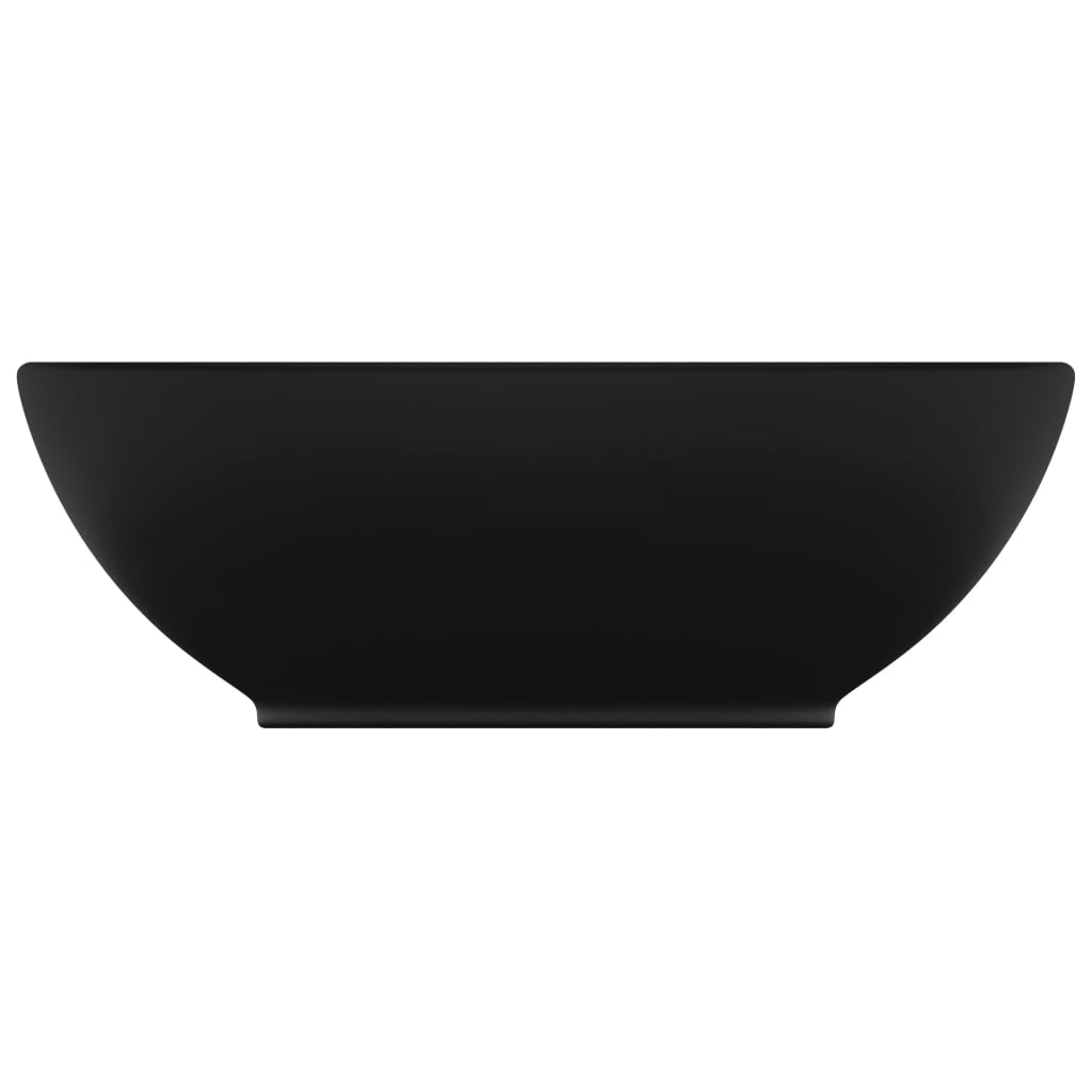 Lavandino Lusso Ovale Nero Opaco 40x33 cm in Ceramica - homemem39