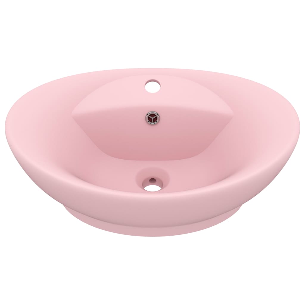 Lavandino con Troppopieno Ovale Rosa Opaco 58,5x39 cm Ceramica - homemem39