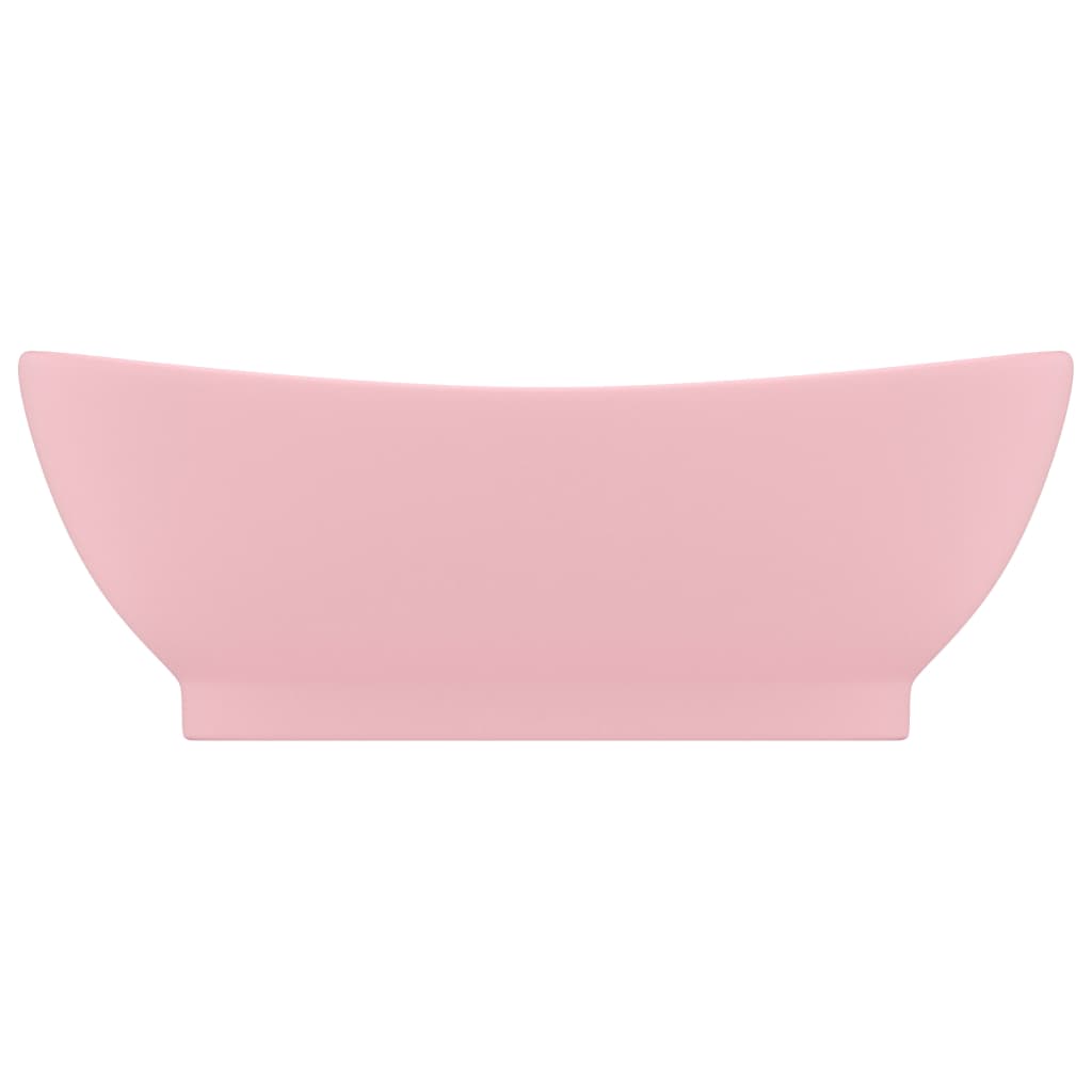 Lavandino con Troppopieno Ovale Rosa Opaco 58,5x39 cm Ceramica - homemem39