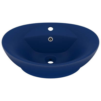 Lavabo con Troppopieno Ovale Blu Scuro Opaco 58,5x39cm Ceramica - homemem39