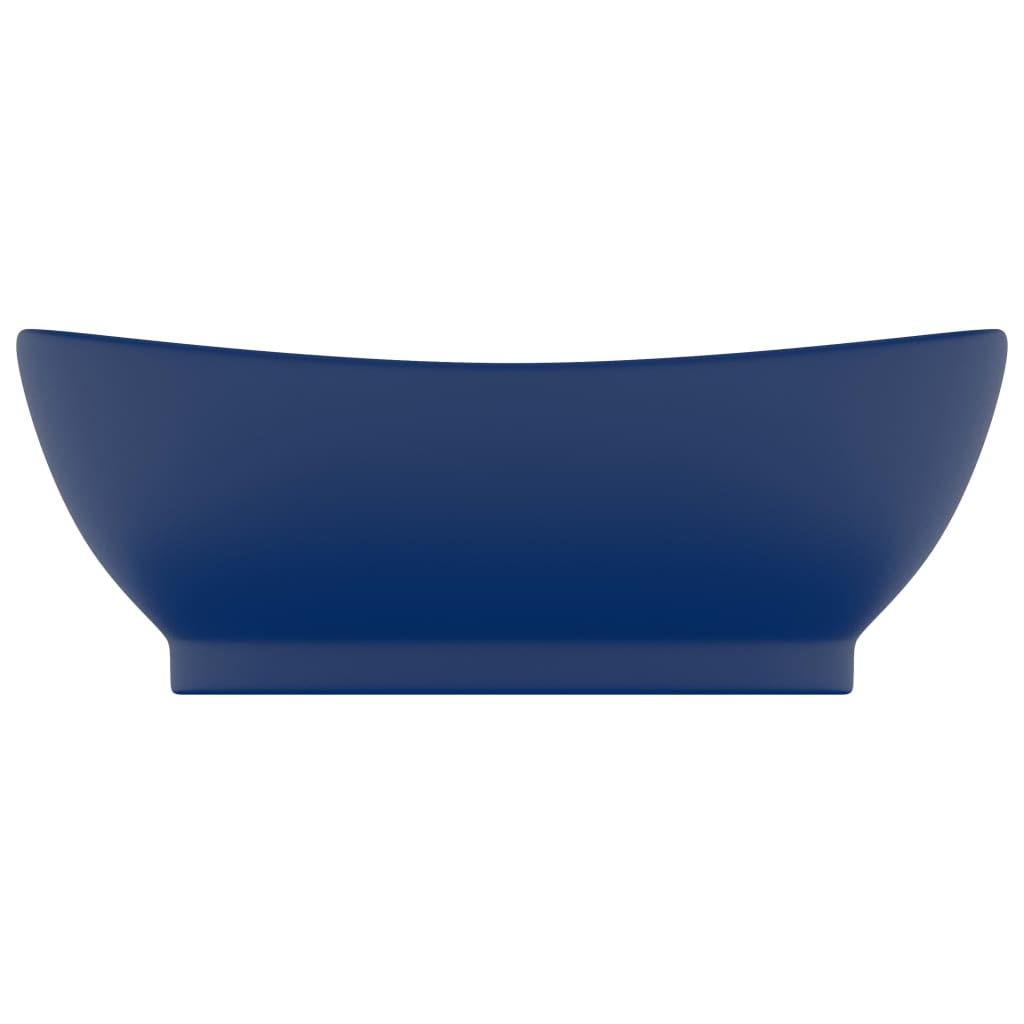 Lavabo con Troppopieno Ovale Blu Scuro Opaco 58,5x39cm Ceramica - homemem39