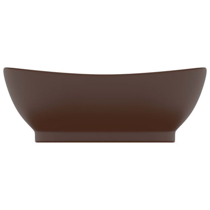 Lavabo con Troppopieno Ovale Marrone Opaco 58,5x39cm Ceramica - homemem39