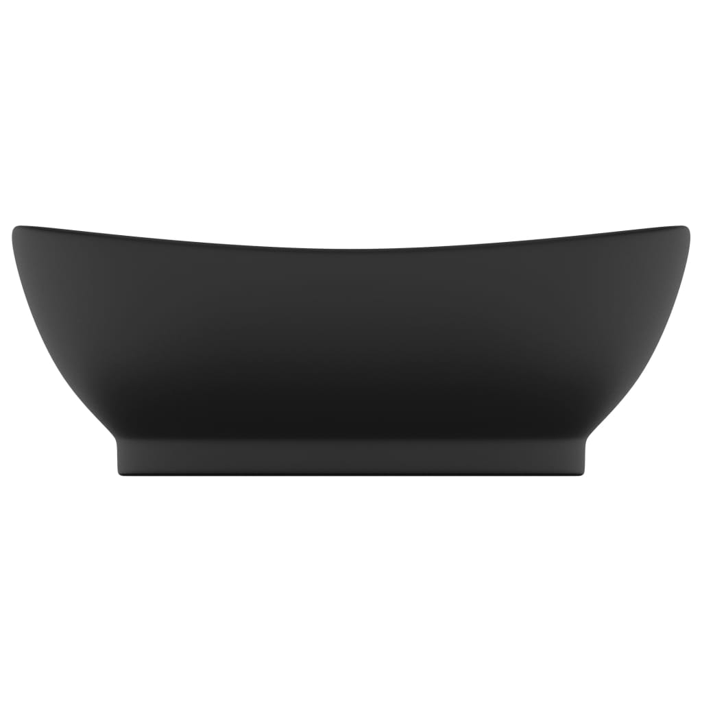 Lavandino con Troppopieno Ovale Nero Opaco 58,5x39cm Ceramica - homemem39