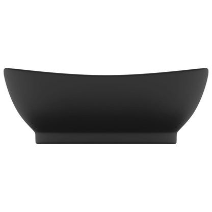 Lavandino con Troppopieno Ovale Nero Opaco 58,5x39cm Ceramica - homemem39