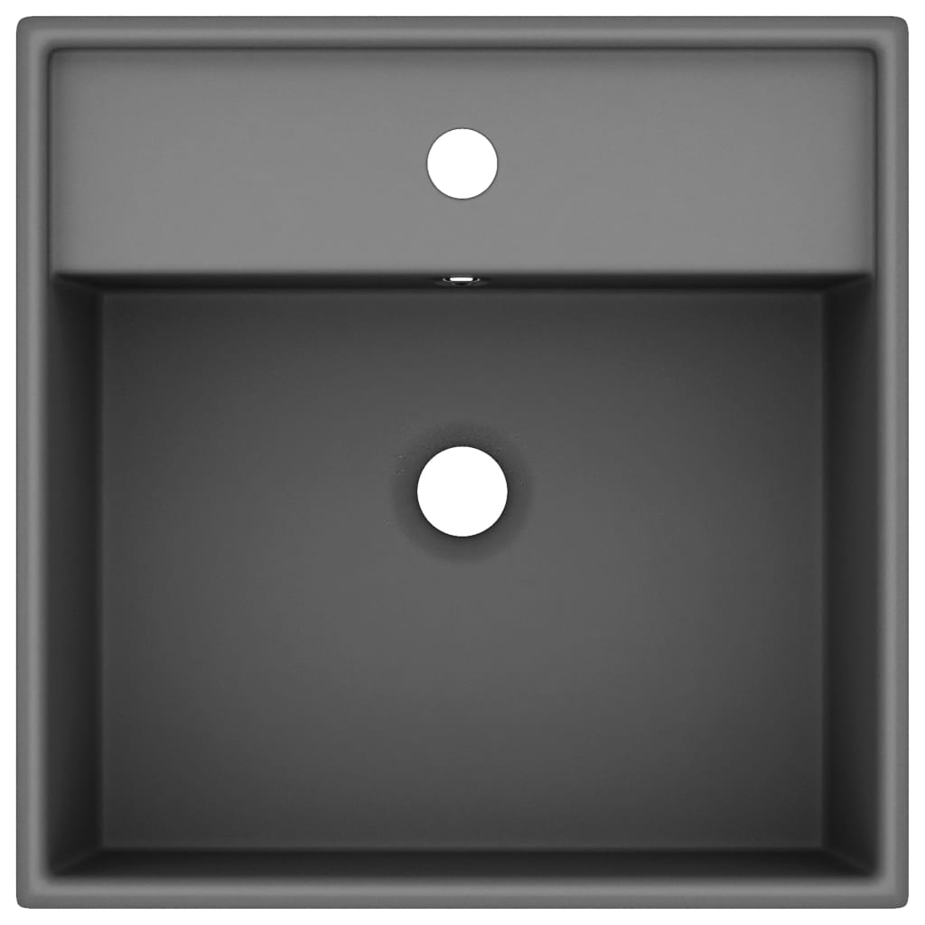 Lavabo con Troppopieno Quadrato Grigio Opaco 41x41 cm Ceramica - homemem39