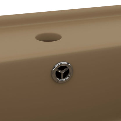 Lavabo Troppopieno Quadrato Crema Opaco 41x41cm Ceramica | homemem39