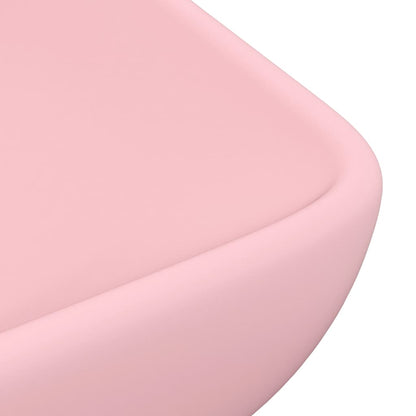 Lavandino Lusso Rettangolare Rosa Opaco 71x38 cm in Ceramica - homemem39