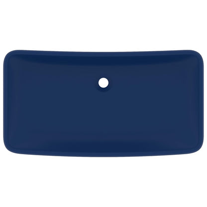 Lavabo Lusso Rettangolare Blu Scuro Opaco 71x38 cm in Ceramica - homemem39