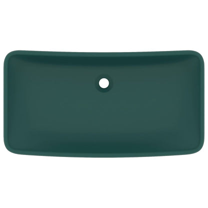 Lavabo Lusso Rettangolare Verde Scuro Opaco 71x38 cm Ceramica