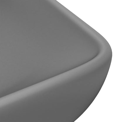 Lavabo Lusso Rettangolare Grigio Scuro Opaco 71x38 cm Ceramica - homemem39