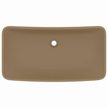 Lavandino Lusso Rettangolare Crema Opaco 71x38 cm in Ceramica - homemem39