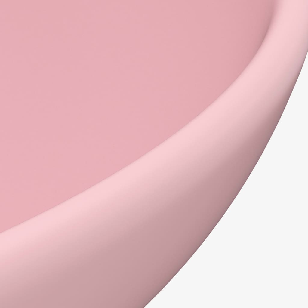 Lavandino Lusso Rotondo Rosa Opaco 32,5x14 cm in Ceramica - homemem39