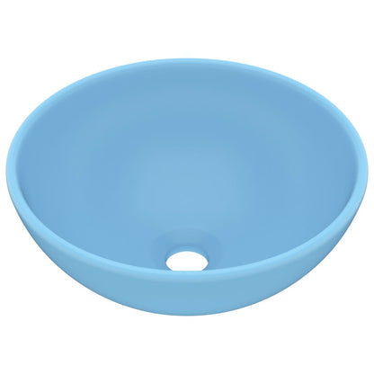 Lavandino Lusso Rotondo Azzurro Opaco 32,5x14 cm in Ceramica - homemem39