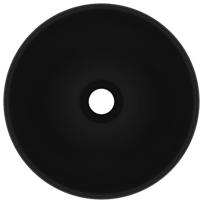 Lavandino Lusso Rotondo Nero Opaco 32,5x14 cm in Ceramica - homemem39