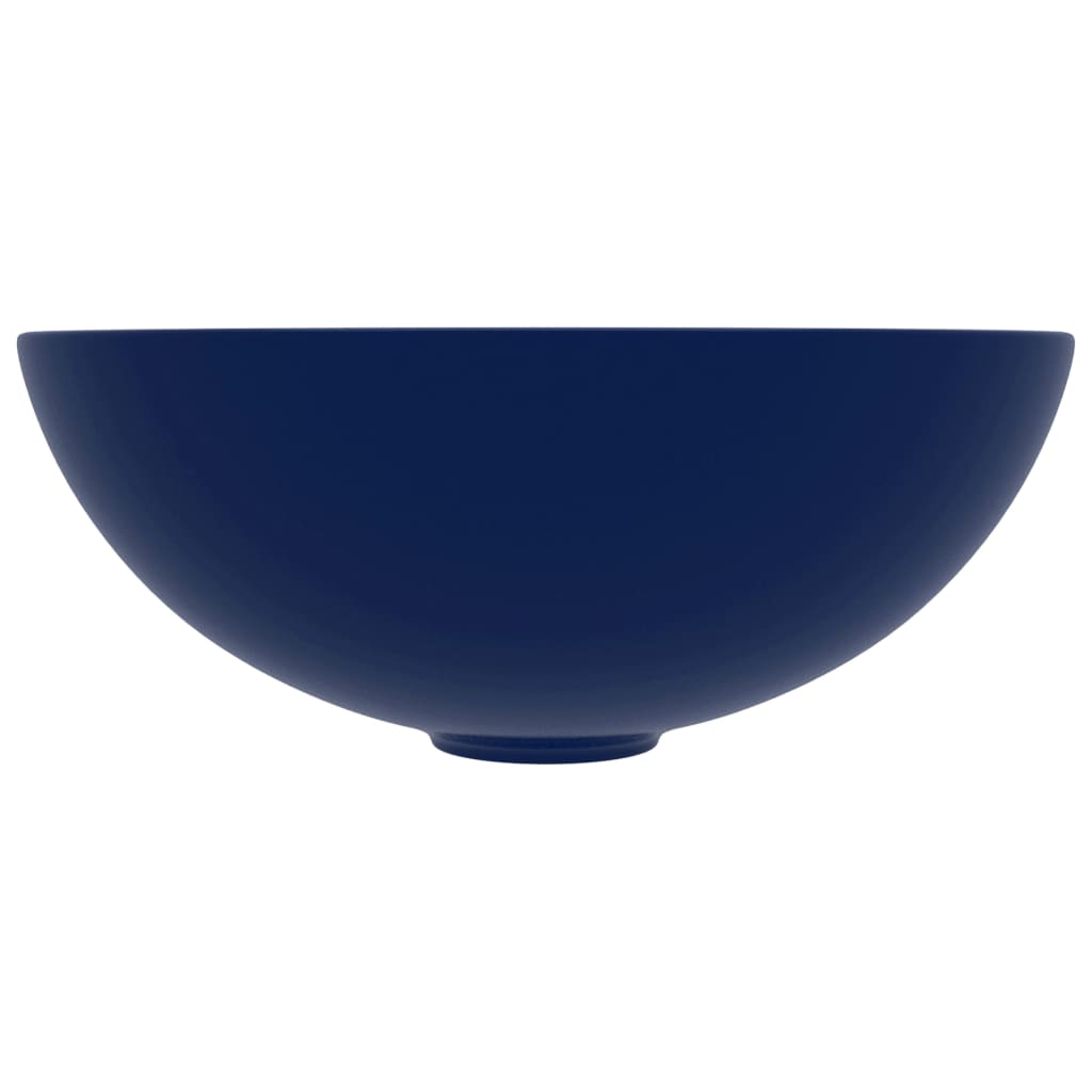 Lavandino da Bagno in Ceramica Blu Scuro Rotondo - homemem39