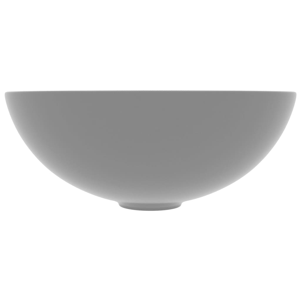 Lavandino da Bagno in Ceramica Grigio Chiaro Rotondo - homemem39