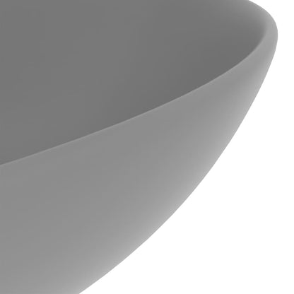 Lavandino da Bagno in Ceramica Grigio Chiaro Rotondo - homemem39