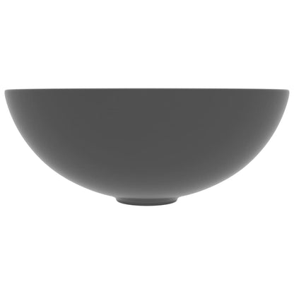 Lavandino da Bagno in Ceramica Grigio Scuro Rotondo - homemem39