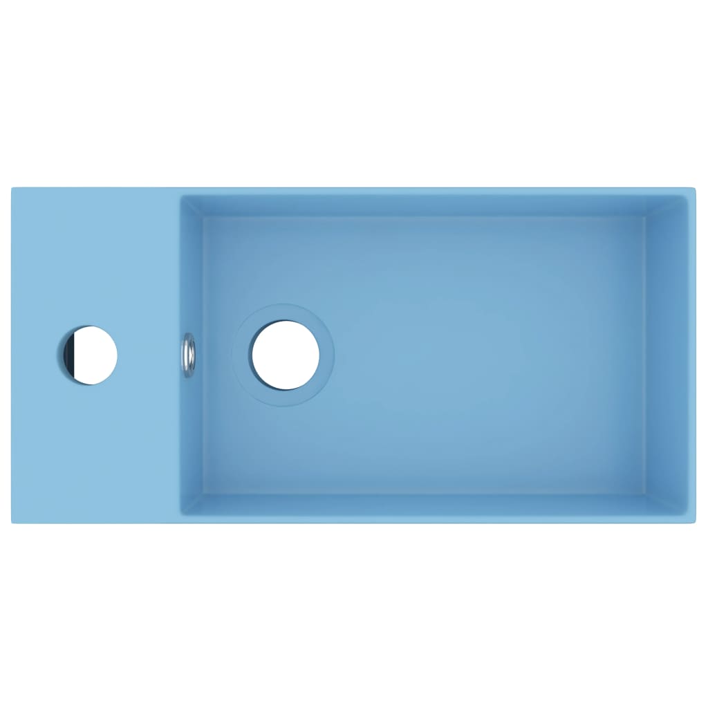 Lavandino con Troppopieno in Ceramica Azzurro - homemem39