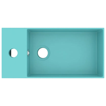 Lavandino con Troppopieno in Ceramica Verde Chiaro - homemem39