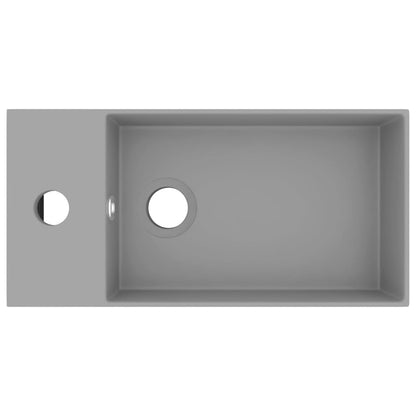 Lavandino con Troppopieno in Ceramica Grigio Chiaro - homemem39