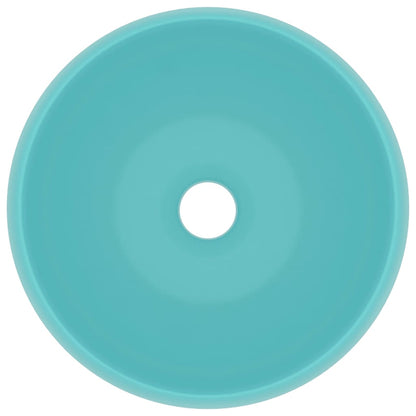 Lavandino Lusso Rotondo Verde Chiaro Opaco 40x15 cm in Ceramica
