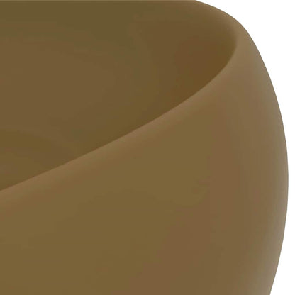 Lavandino Lusso Rotondo Crema Opaco 40x15 cm in Ceramica | homemem39