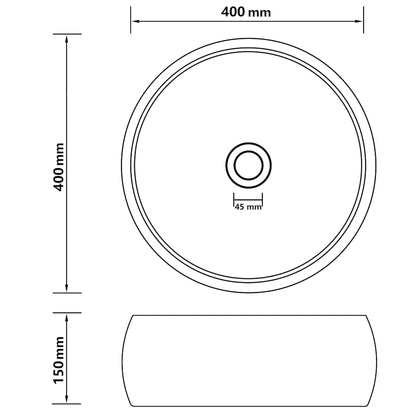Lavandino Lusso Rotondo Crema Opaco 40x15 cm in Ceramica | homemem39