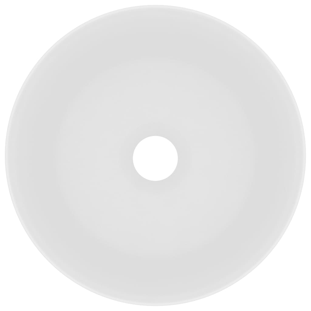 Lavandino Lusso Rotondo Bianco Opaco 40x15 cm in Ceramica - homemem39