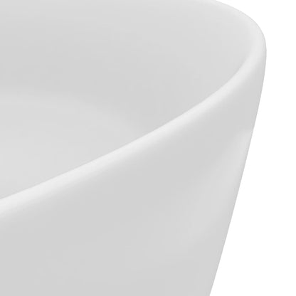 Lavandino Lusso Rotondo Bianco Opaco 40x15 cm in Ceramica - homemem39