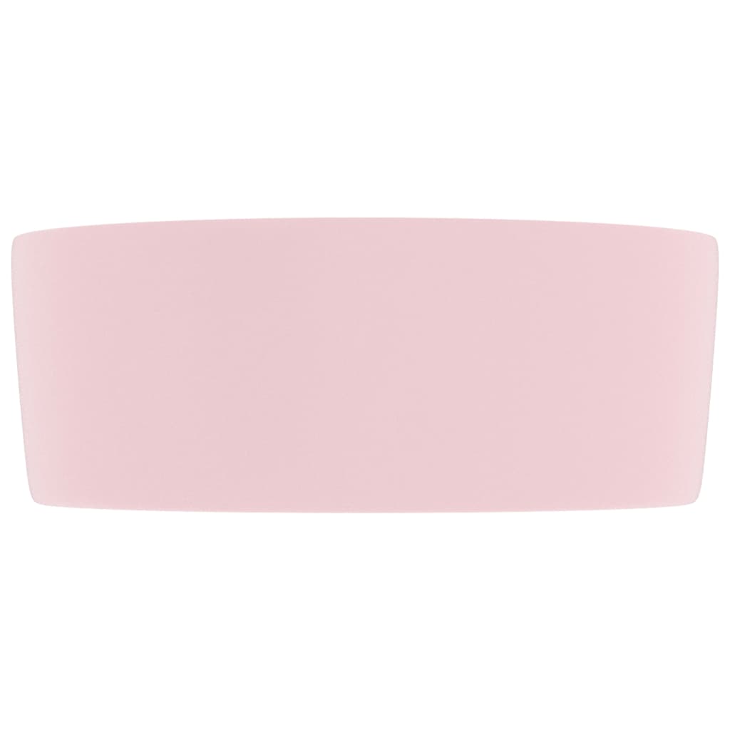 Lavandino Lusso Rotondo Rosa Opaco 40x15 cm in Ceramica