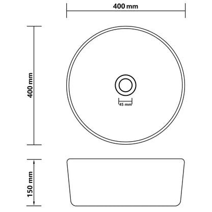 Lavandino Lusso Rotondo Rosa Opaco 40x15 cm in Ceramica