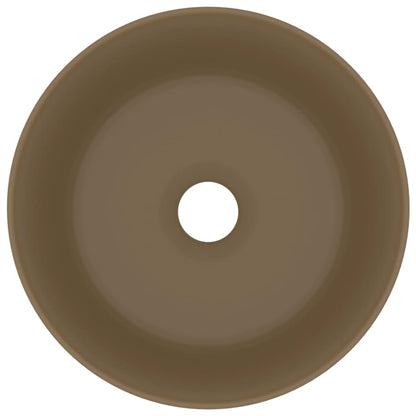 Lavandino Lusso Rotondo Crema Opaco 40x15 cm in Ceramica