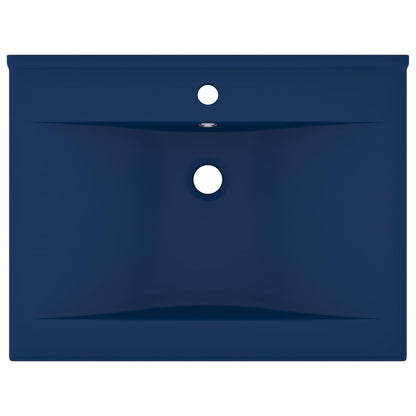 Lavandino con Foro Rubinetto Blu Scuro Opaco 60x46 cm in Ceramica - homemem39