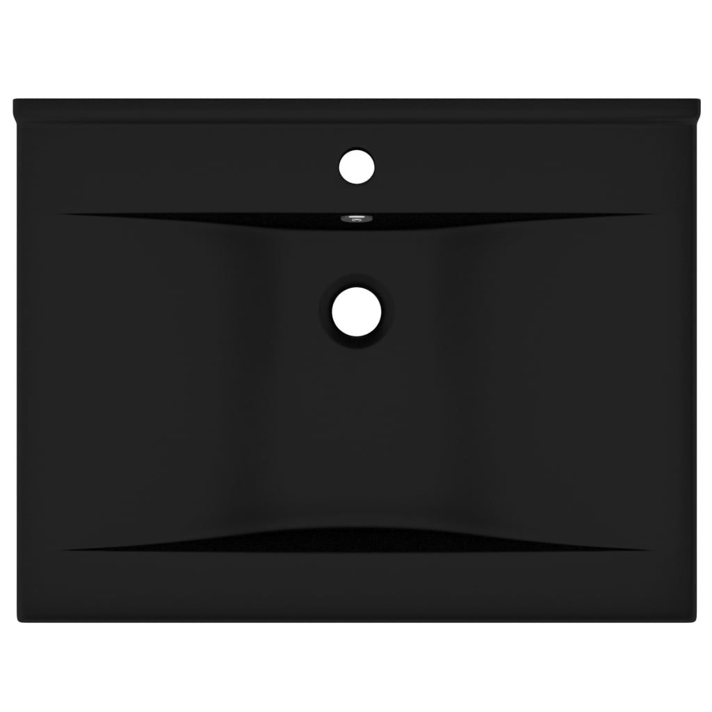 Lavandino con Foro Rubinetto Nero Opaco 60x46 cm in Ceramica - homemem39
