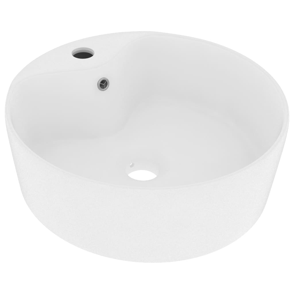 Lavandino con Troppopieno Bianco Opaco 36x13 cm in Ceramica - homemem39