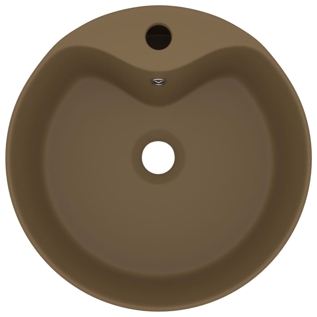 Lavandino con Troppopieno Crema Opaco 36x13 cm in Ceramica - homemem39