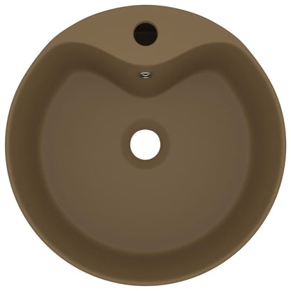Lavandino con Troppopieno Crema Opaco 36x13 cm in Ceramica - homemem39