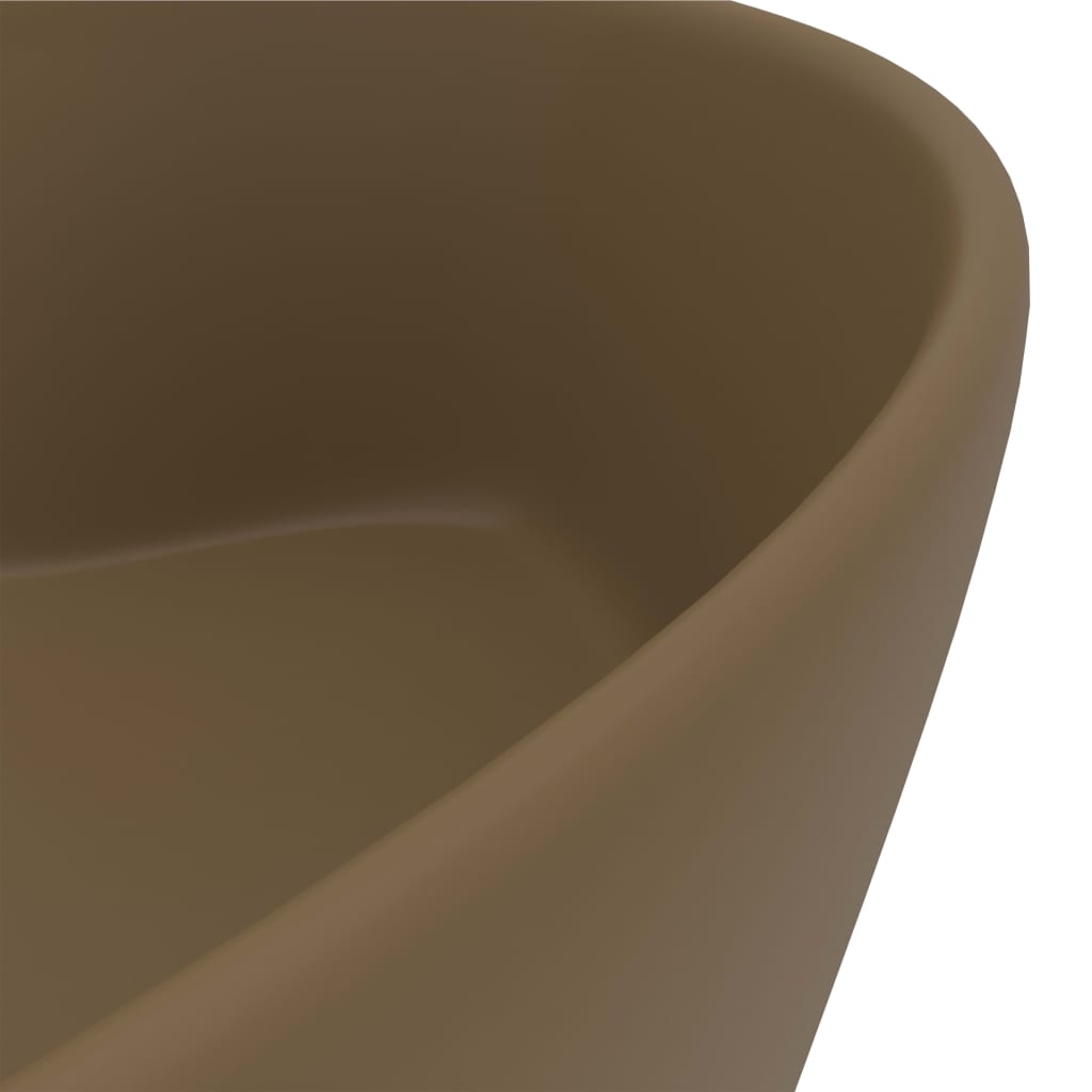 Lavandino con Troppopieno Crema Opaco 36x13 cm in Ceramica - homemem39