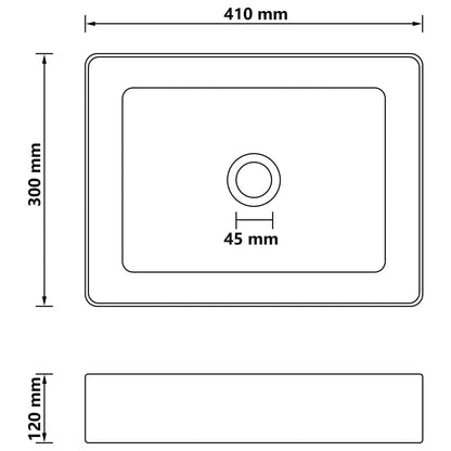 Lavandino Luxury Bianco Opaco 41x30x12 cm in Ceramica - homemem39