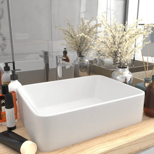 Lavandino Luxury Bianco Opaco 41x30x12 cm in Ceramica - homemem39