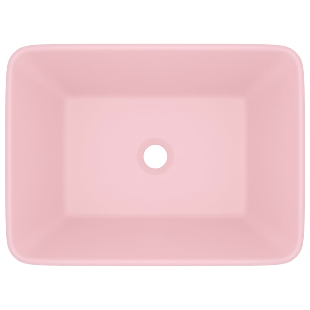 Lavandino Luxury Rosa Opaco 41x30x12 cm in Ceramica - homemem39