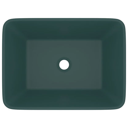 Lavandino Luxury Verde Scuro Opaco 41x30x12 cm in Ceramica - homemem39