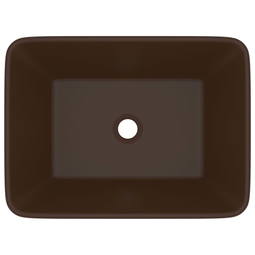Lavandino Luxury Marrone Scuro Opaco 41x30x12 cm in Ceramica - homemem39