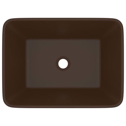 Lavandino Luxury Marrone Scuro Opaco 41x30x12 cm in Ceramica - homemem39