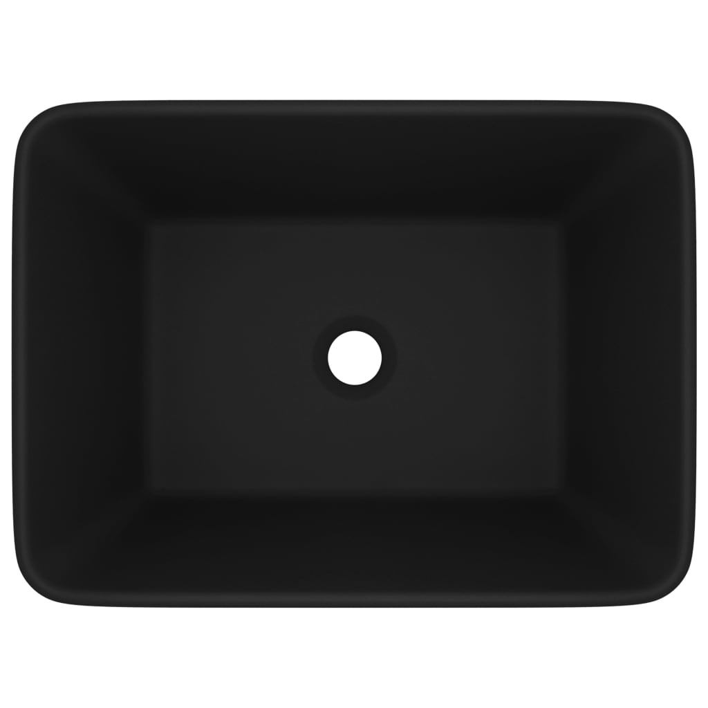 Lavandino Luxury Nero Opaco 41x30x12 cm in Ceramica - homemem39