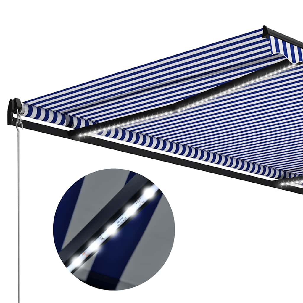Tenda da sole manuale con LED solare 4,5 x 3 m Antracite