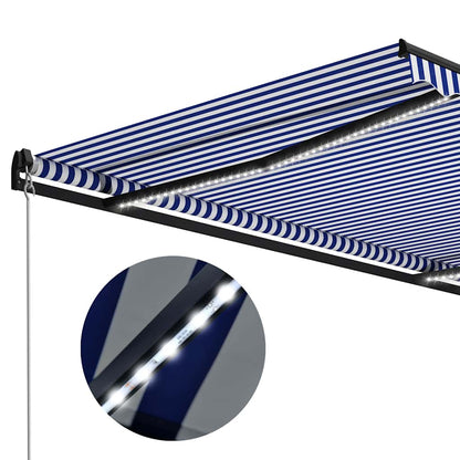 Tenda da sole manuale con LED solare 4,5 x 3 m Antracite